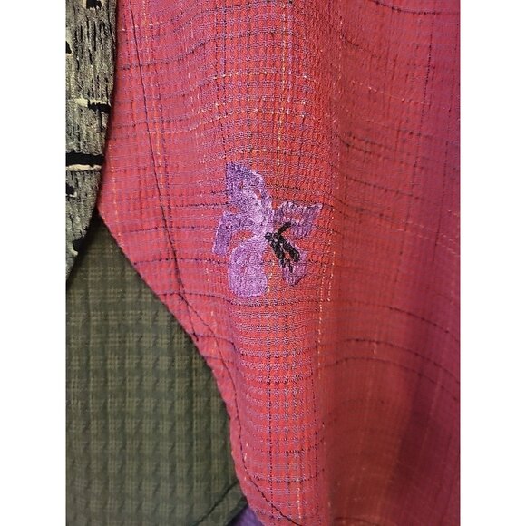 JG's MAD LAB Art to Wear Button-front Tunic Jacket Appliqué Flower 3X Multicolor - Picture 8 of 15